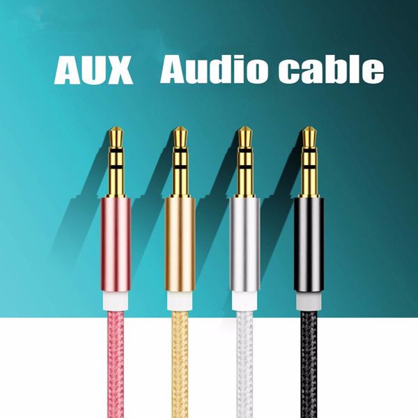 1m aluminum alloy gold plated plug 3.5mm aux cable male to male audio cable for car mp3 / mp4 headphone speaker
1m aluminum alloy gold plated plug 3.5mm aux cable male to male audio cable for car mp3 / mp4 headphone speaker