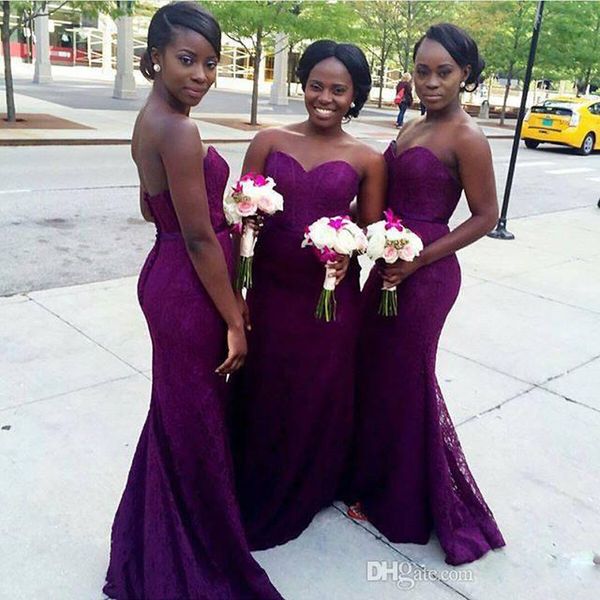 2017 african luxur bridesmaid dresses sweetheart sleeveless wedding guest wear purple full lace long party dress mermaid maid of honor gowns, White;pink
2017 african luxur bridesmaid dresses sweetheart sleeveless wedding guest wear purple full lace long party dress mermaid maid of honor gowns, White;pink