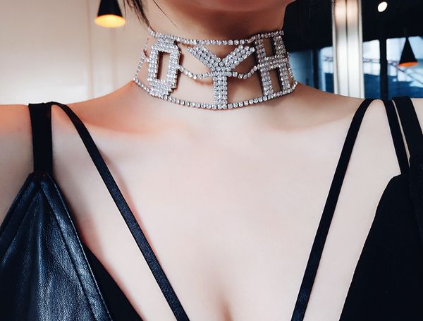 women brand crystal hyo letter choker necklace rhinestone statement nekcklace punk jewelry chunky necklace club night collier bijoux 2017, Golden;silver
women brand crystal hyo letter choker necklace rhinestone statement nekcklace punk jewelry chunky necklace club night collier bijoux 2017, Golden;silver
