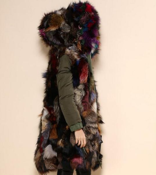 clearance meifeng brand designer multicolour fox fur lining army green long parkas rainbow raccoon fur-trimmed canvas parka, Black
clearance meifeng brand designer multicolour fox fur lining army green long parkas rainbow raccoon fur-trimmed canvas parka, Black