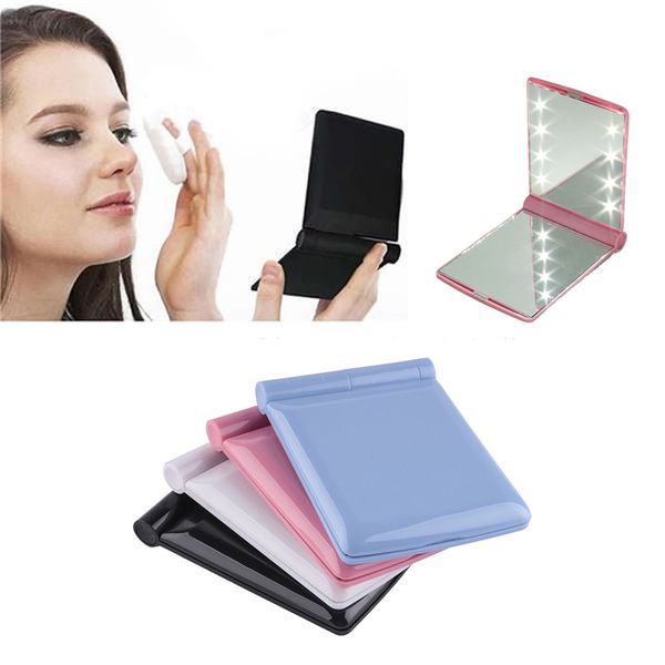 Makeup mirror with 8 led light lamp co metic folding portable compact pocket hand mirror make up under light
Makeup mirror with 8 led light lamp co metic folding portable compact pocket hand mirror make up under light