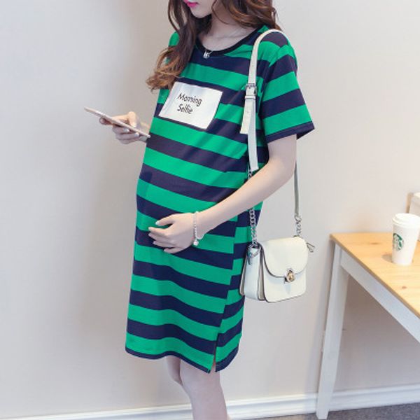 summer maternity clothing short-sleeve large size fashion casual cotton striped dress temperament pregnancy dress, White
summer maternity clothing short-sleeve large size fashion casual cotton striped dress temperament pregnancy dress, White