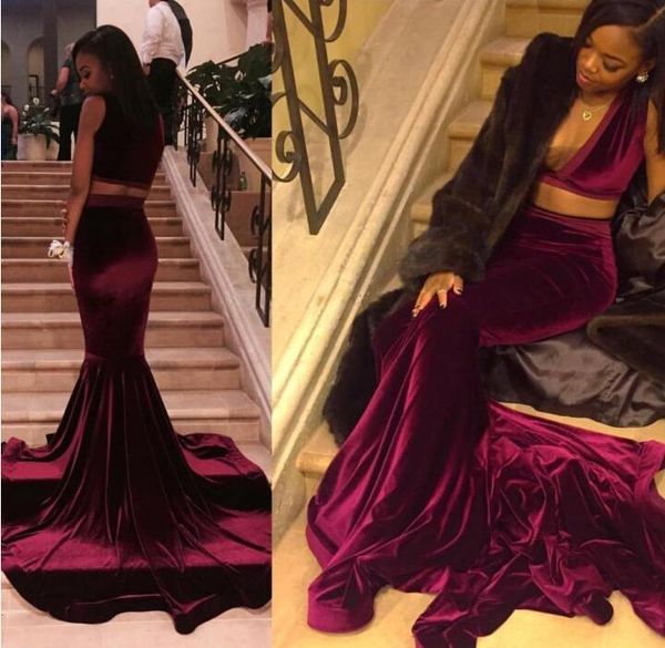 new two pieces velvet v neck mermaid stunning prom dresses 2017 real images long evening gowns, Black
new two pieces velvet v neck mermaid stunning prom dresses 2017 real images long evening gowns, Black