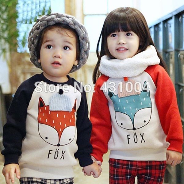 wholesale- winter children warm sweat foxes shirts boys girls thicken velvet hoodies shirt kids cute soft coat baby cotton shirt, Black
wholesale- winter children warm sweat foxes shirts boys girls thicken velvet hoodies shirt kids cute soft coat baby cotton shirt, Black