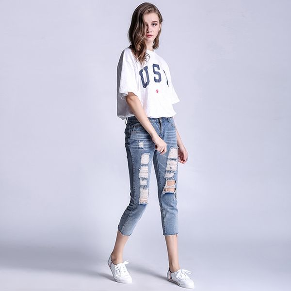 wholesale- fashion women plus size s - 5xl vintage holes ripped jeans denim blue white trousers female woman denim women pencil pants
wholesale- fashion women plus size s - 5xl vintage holes ripped jeans denim blue white trousers female woman denim women pencil pants