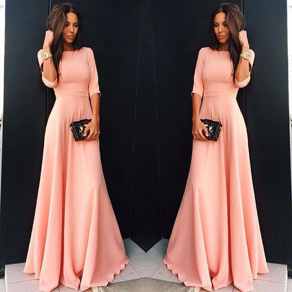 elegant latest design casual sheath evening gowns three quarter sleeve simple party dress satin peach pink custom made fashion sale, Black;red
elegant latest design casual sheath evening gowns three quarter sleeve simple party dress satin peach pink custom made fashion sale, Black;red