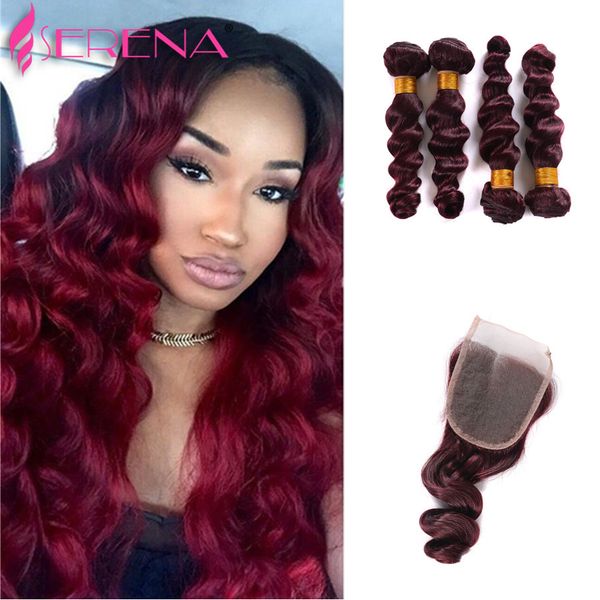 brazilian virgin hair loose wave with closure 99j hair 5pcs wine red 4 bundles with closure 4x4 closure burgundy red human hair bundles, Black;brown
brazilian virgin hair loose wave with closure 99j hair 5pcs wine red 4 bundles with closure 4x4 closure burgundy red human hair bundles, Black;brown