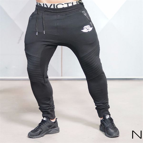 

wholesale-2016 engineers male casual cotton pants trousers bottom body tracksuit jogger mens sweatpants runner pants for man, Black