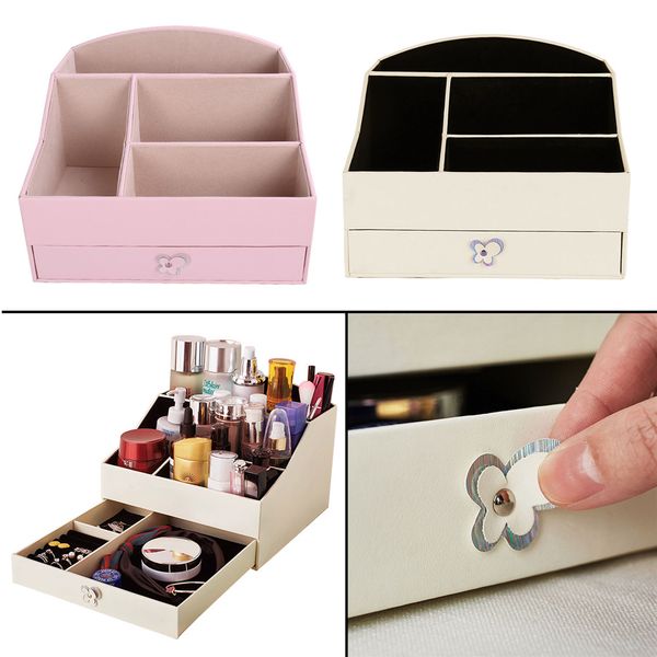 pu leather jewelry case organizer women cosmetic storage display boxes with drawer(pink, white), Black;white
pu leather jewelry case organizer women cosmetic storage display boxes with drawer(pink, white), Black;white