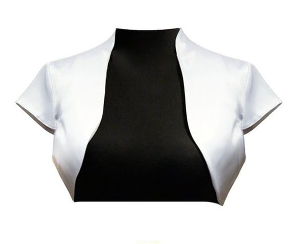 2017 new short sleeves satin wedding bridal bolero shrug wrap jacket satin fabric, White
2017 new short sleeves satin wedding bridal bolero shrug wrap jacket satin fabric, White