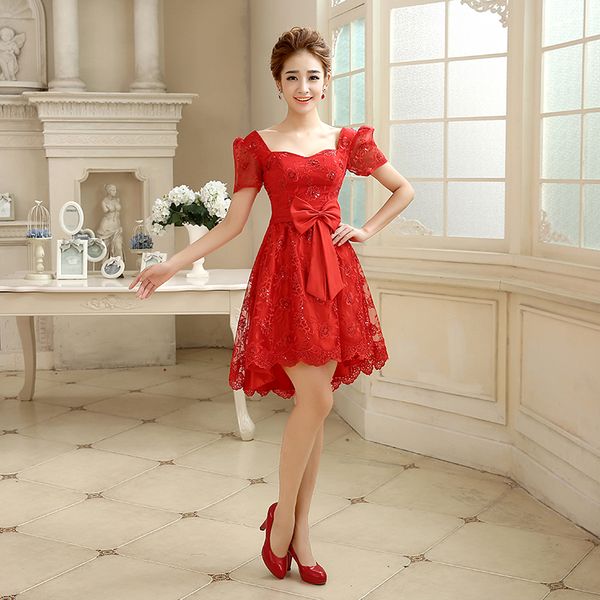 2017 new lace evening dresses with short sleeve fashion high low ball prom party homecoming pageant graduation formal dress, Black;red
2017 new lace evening dresses with short sleeve fashion high low ball prom party homecoming pageant graduation formal dress, Black;red