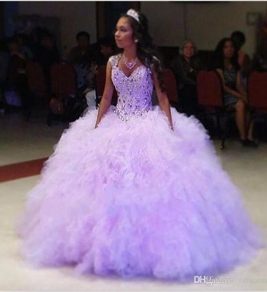 2017 Lavender Sweetheart Quinceanera Dresses Crystals Beaded Ruffles Tiered Ball Gown Organza Quinceanera Dresses Sweet 16 Ball Gowns
2017 Lavender Sweetheart Quinceanera Dresses Crystals Beaded Ruffles Tiered Ball Gown Organza Quinceanera Dresses Sweet 16 Ball Gowns