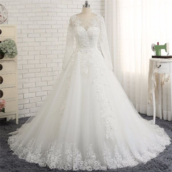 vestido casamento civil modest long sleeve high neck wedding dresses a-line style corset back lace bride dress, White
vestido casamento civil modest long sleeve high neck wedding dresses a-line style corset back lace bride dress, White