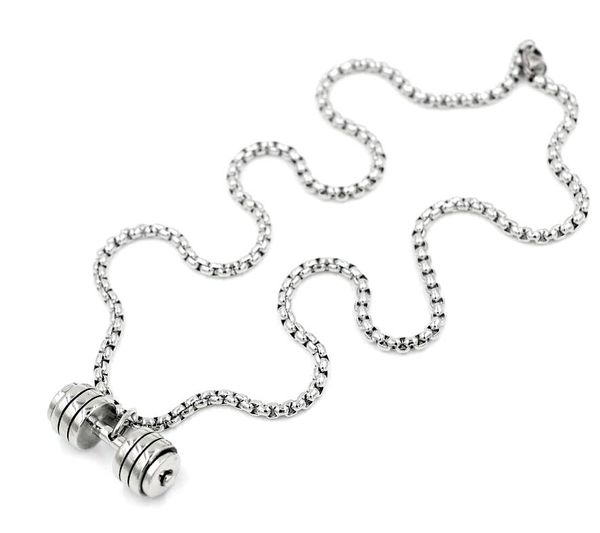 wholesale-collier promotion collares rushed dumbbell necklaces & pendants rock style,high quality stainless steel 18 k plated men jewelry, Silver
wholesale-collier promotion collares rushed dumbbell necklaces & pendants rock style,high quality stainless steel 18 k plated men jewelry, Silver