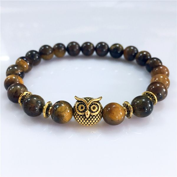 new owl natural tiger-eye stone beads bracelet & bangle for men women stretch yoga lava stone jewelry fashion accessories for lovers, Golden;silver
new owl natural tiger-eye stone beads bracelet & bangle for men women stretch yoga lava stone jewelry fashion accessories for lovers, Golden;silver
