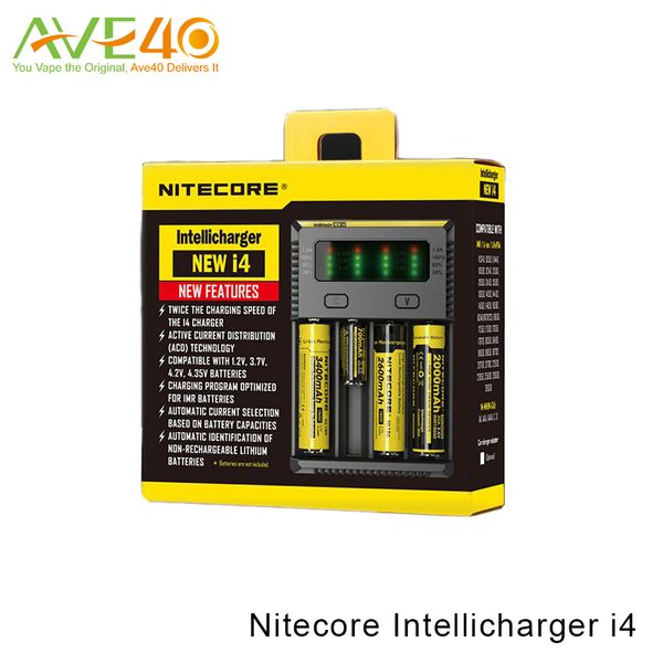 

Nitecore Intellicharger новый I4 зарядное устройство универсальный Vaping зарядное устройство совместимо с 18650 26650 16340 10440 AA AAA батареи 100% оригинальный