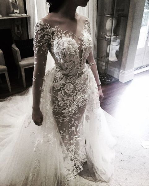 long sleeves high neck 3d-floral appliques lace tulle see through white sheath beading with train wedding dress bridal gown dresses
long sleeves high neck 3d-floral appliques lace tulle see through white sheath beading with train wedding dress bridal gown dresses