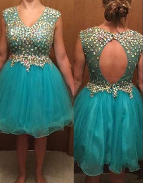 luxury design sparkly diamonds homecoming dresses backless v neck sleeveless tulle short prom dress party gown vestido curto custom size, Blue;pink
luxury design sparkly diamonds homecoming dresses backless v neck sleeveless tulle short prom dress party gown vestido curto custom size, Blue;pink