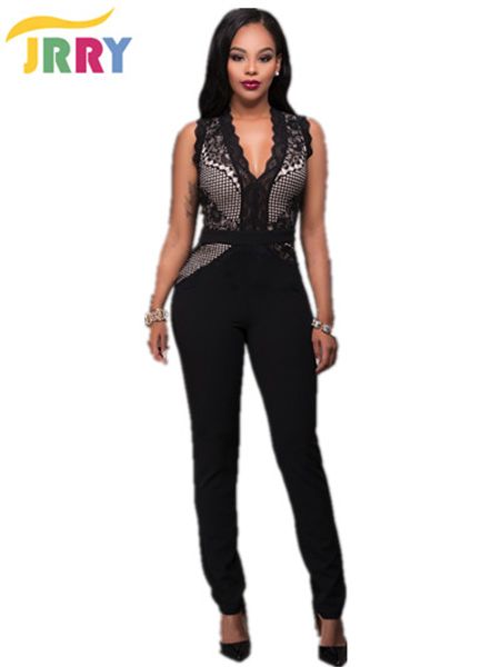 wholesale- jrry casual sleeveless deep v neck patchwork women jumpsuit lace black long pants ladies romper, Black;white
wholesale- jrry casual sleeveless deep v neck patchwork women jumpsuit lace black long pants ladies romper, Black;white