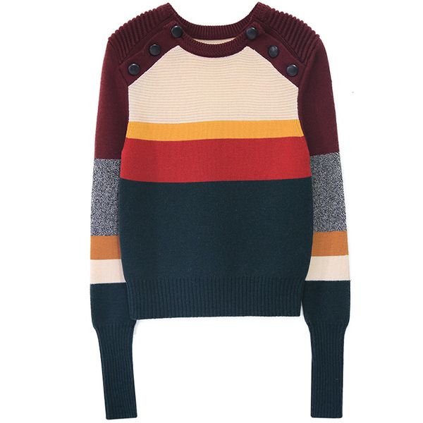 wholesale- women sweater jumper winter warm thick runway sweaters pullover wool knitted striped button knitwear jumpers, White;black
wholesale- women sweater jumper winter warm thick runway sweaters pullover wool knitted striped button knitwear jumpers, White;black