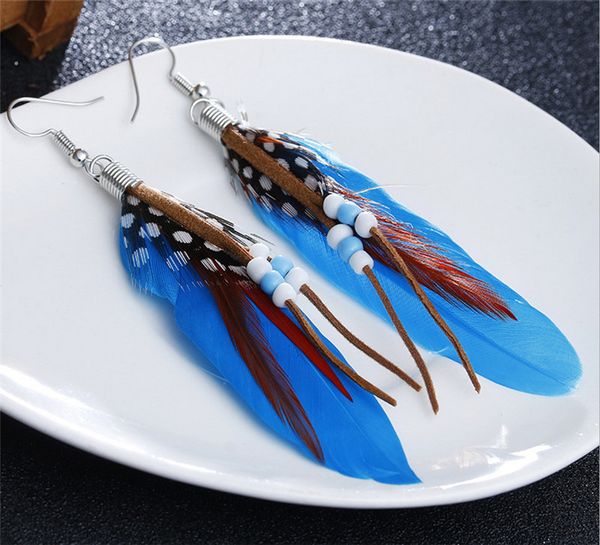 6 colors bohemian long 10cm feather earrings beads for women fashion jewelry for catwalk hanging earrings beach party wedding jewelry, Silver
6 colors bohemian long 10cm feather earrings beads for women fashion jewelry for catwalk hanging earrings beach party wedding jewelry, Silver