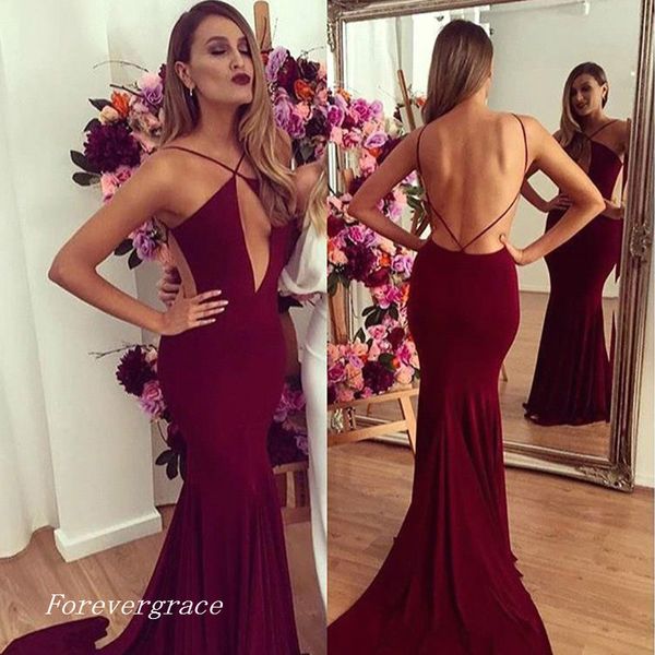 burgundy mermaid long prom dress elegant spaghettis straps backless evening party reception gown custom made plus size, Black
burgundy mermaid long prom dress elegant spaghettis straps backless evening party reception gown custom made plus size, Black