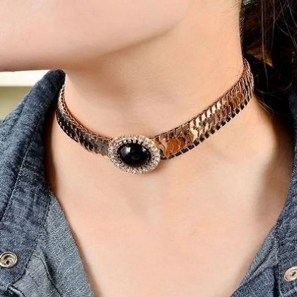 charm snake pattern chokers necklaces gold tone black gemstone collar necklaces chokers necklaces jewelry gifts chokers, Golden;silver
charm snake pattern chokers necklaces gold tone black gemstone collar necklaces chokers necklaces jewelry gifts chokers, Golden;silver