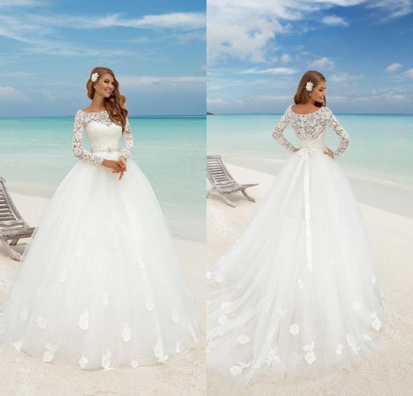 modest white ball gown country wedding dresses 2017 lace long sleeves tulle floor length beach bridal gowns custom made
modest white ball gown country wedding dresses 2017 lace long sleeves tulle floor length beach bridal gowns custom made