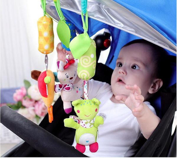 50pcs Dhl/ups/ Fedex Baby Stroller Plush Bell Toy Infant Soft Plush Bed Bell Toys Myp 010