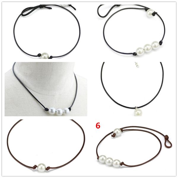 Women Fashion Chokers Pearl Necklace Jewelry Handmade Leather Rope Pearl Pendant Necklace Imitation Natural Freshwater Pearl Necklace A113
Women Fashion Chokers Pearl Necklace Jewelry Handmade Leather Rope Pearl Pendant Necklace Imitation Natural Freshwater Pearl Necklace A113