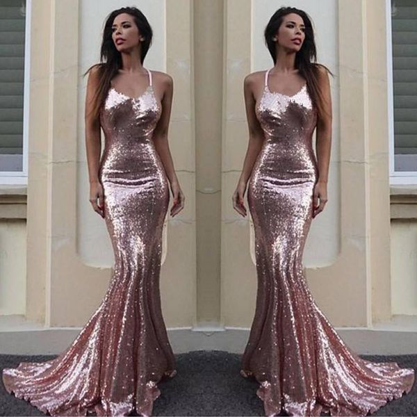 pink mermaid prom dresses v neck halter backless evening prom gowns stunning sequin sheath evening dresses 2017 new, Black
pink mermaid prom dresses v neck halter backless evening prom gowns stunning sequin sheath evening dresses 2017 new, Black