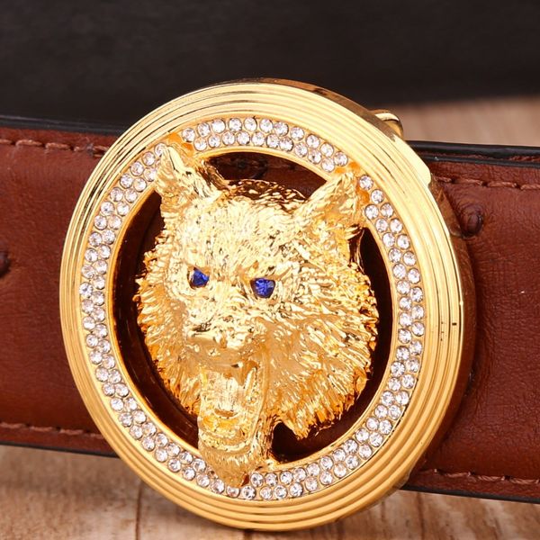 wholesale- solid brass buckle genuine leather strap 2017 new designer belts men luxury gold tiger wolf, Black;brown
wholesale- solid brass buckle genuine leather strap 2017 new designer belts men luxury gold tiger wolf, Black;brown