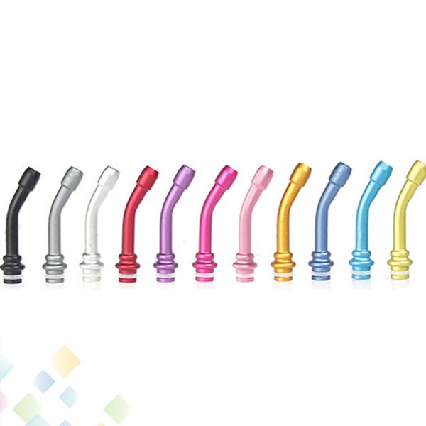 

Aluminium Curved Long 510 Drip Tip Fit EGO 510 Clearomizers E Cigarette Muffler Drip Tips EGO Mouthpiece Colorful high quality DHL Free