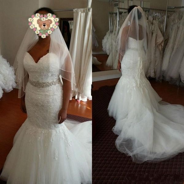 couture lace wedding dresses mermaid sweetheart backless beads crystals sash lace up back garden wedding bridal gowns custom made, White
couture lace wedding dresses mermaid sweetheart backless beads crystals sash lace up back garden wedding bridal gowns custom made, White