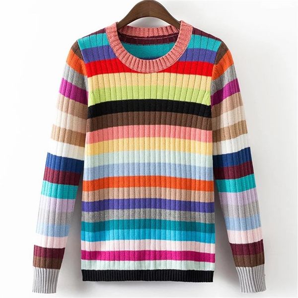 wholesale- new arrivals rainbow stripes women sweaters fashion autumn winter long sleeve knitwear casual loose patchwork sweater 62973, White;black
wholesale- new arrivals rainbow stripes women sweaters fashion autumn winter long sleeve knitwear casual loose patchwork sweater 62973, White;black