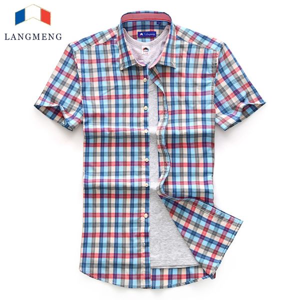 wholesale- langmeng 2016 new arrival cotton plaid casual shirts summer men short sleeve dress shirts fashion man shirt camisa masculina, White;black
wholesale- langmeng 2016 new arrival cotton plaid casual shirts summer men short sleeve dress shirts fashion man shirt camisa masculina, White;black