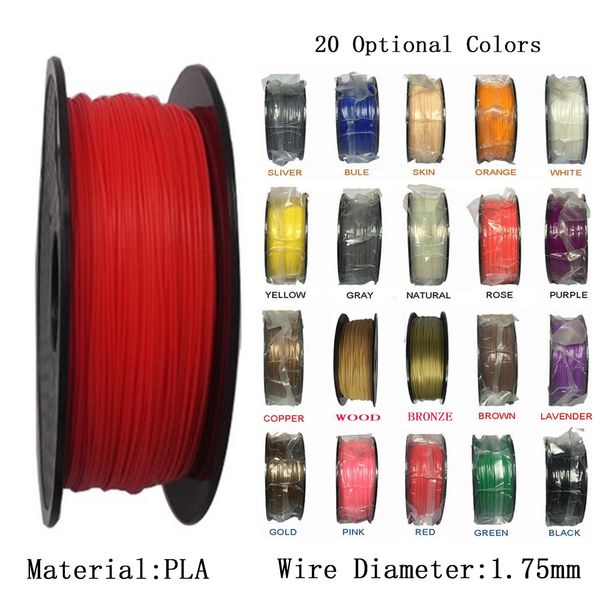 

1kg / Roll / 2.2 LBS / катышка PLA нить принтера нити 3D 1.75 mm гибкая и относящая к окружающей с