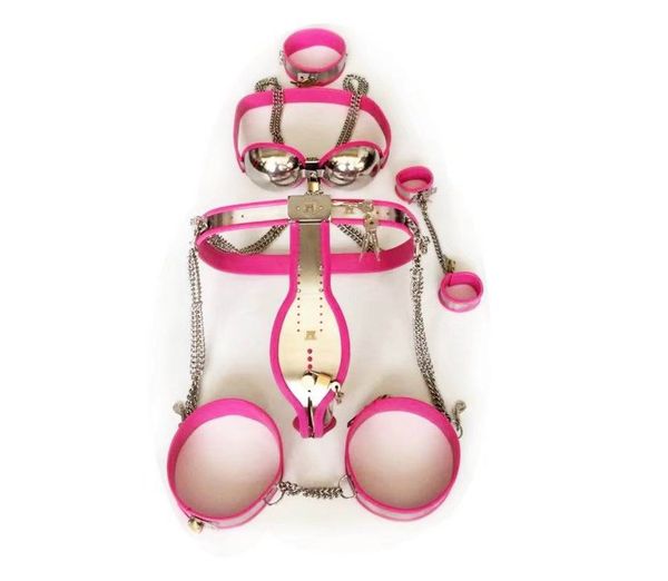 stainless steel 6pcs set male chastity device belt restraint slave toys collar/hand(thigh) cuffs/butt plug
stainless steel 6pcs set male chastity device belt restraint slave toys collar/hand(thigh) cuffs/butt plug