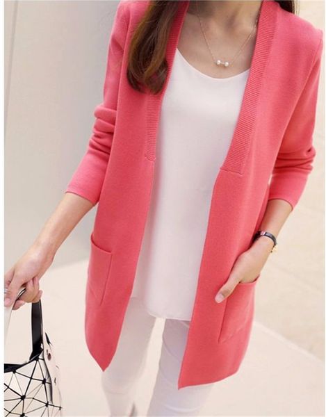 new women spring/ autumn sweater 2017 long cardigan korean slim pocket loose knit sweater outwear coat, White;black
new women spring/ autumn sweater 2017 long cardigan korean slim pocket loose knit sweater outwear coat, White;black