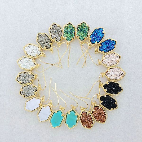 gold plated kendra druzy stone geometric color gemstone earrings brass gold plating for lady, Golden
gold plated kendra druzy stone geometric color gemstone earrings brass gold plating for lady, Golden