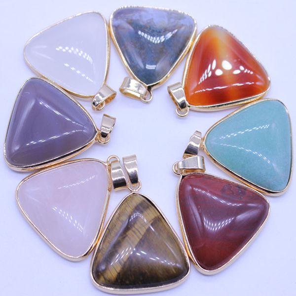natural stone triangle gold plated turquoise crystal pendants charms fit stone necklace jewelry accessories, Bronze;silver
natural stone triangle gold plated turquoise crystal pendants charms fit stone necklace jewelry accessories, Bronze;silver