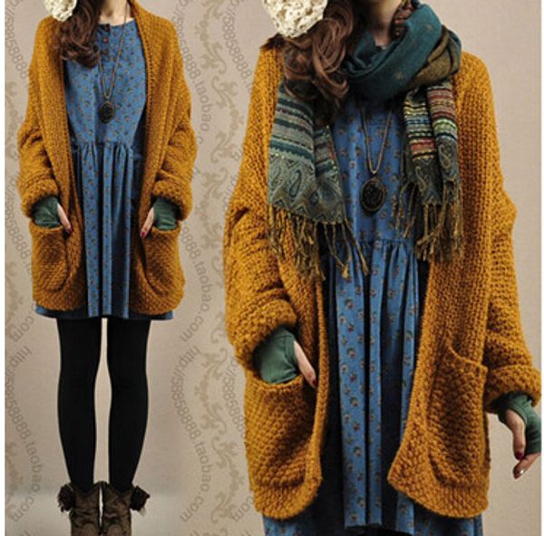 wholesale-new style 2015 autumn winter women retro loose batwing sleeve large size long cardigan sweater women coat outerwear, White;black
wholesale-new style 2015 autumn winter women retro loose batwing sleeve large size long cardigan sweater women coat outerwear, White;black
