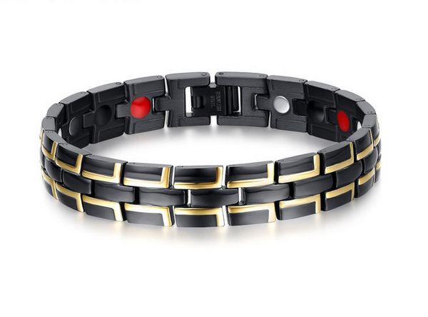stainless steel mens magnetic bracelet with magnets germanium gold black strong magnets function element father's day gift b871s
stainless steel mens magnetic bracelet with magnets germanium gold black strong magnets function element father's day gift b871s