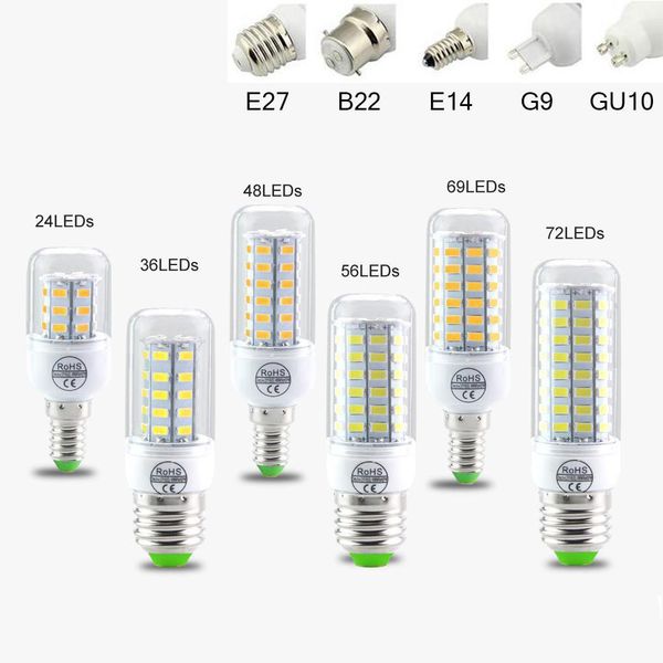 

smd5730 e27 gu10 b22 e12 e14 g9 веодиодне ламп 7w 9w 12w 15w 18w 110v 220v 360 ђгол веодиодне ламп led c