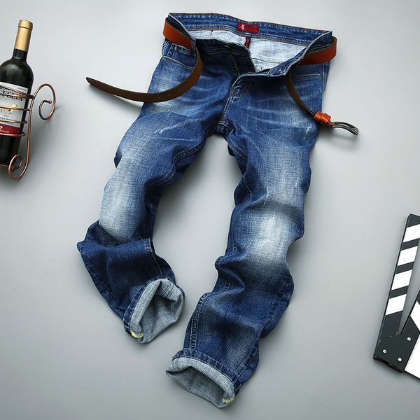wholesale- odinokov brand 2017 mens jeans new fashion men casual jeans slim straight high elasticity feet jeans loose waist long trousers, Blue
wholesale- odinokov brand 2017 mens jeans new fashion men casual jeans slim straight high elasticity feet jeans loose waist long trousers, Blue