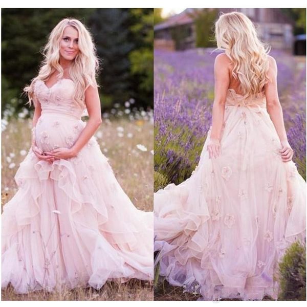 Backless A Line Wedding Dresses Pregnant Organza Tiered Baby Shower Party Custom Made Fashion Sweetheart Bridal Gowns Pure Pink
Backless A Line Wedding Dresses Pregnant Organza Tiered Baby Shower Party Custom Made Fashion Sweetheart Bridal Gowns Pure Pink