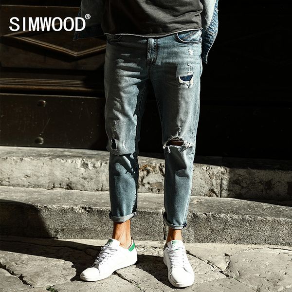 wholesale- simwood 2017 new spring hole jeans men ankle-length pants fashion slim fit biker brand clothing sj6092, Blue
wholesale- simwood 2017 new spring hole jeans men ankle-length pants fashion slim fit biker brand clothing sj6092, Blue