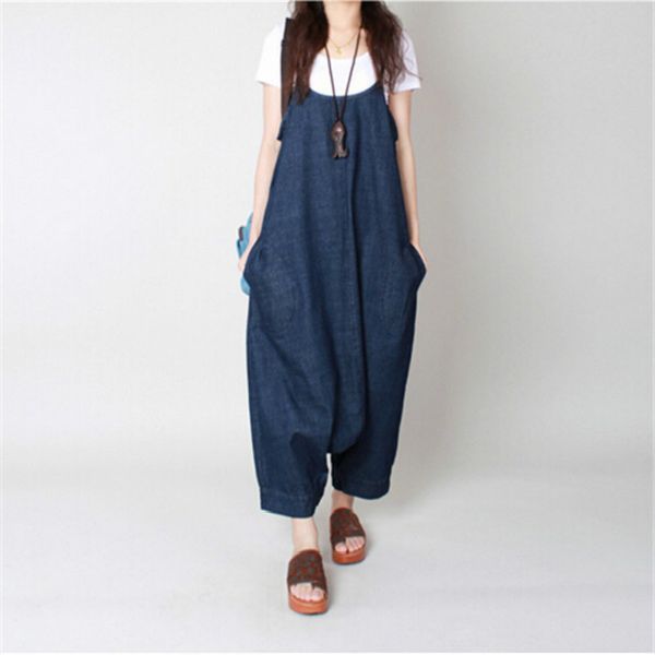 new large szie autumn women harem loose jeans jumpsuits denim strap dropped crotch wide leg cowboy cozy ninth pants rompers, Black;white
new large szie autumn women harem loose jeans jumpsuits denim strap dropped crotch wide leg cowboy cozy ninth pants rompers, Black;white