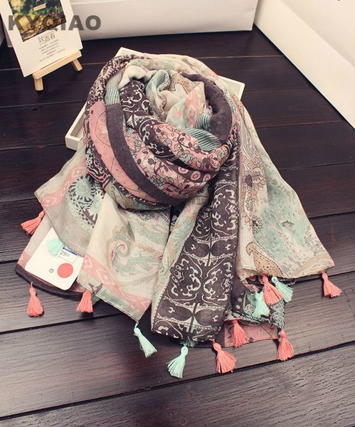 wholesale- kyqiao 2017 women hijab scarf female autumn winter long japanese style fresh art style print scarf muffler cape shawl, Blue;gray
wholesale- kyqiao 2017 women hijab scarf female autumn winter long japanese style fresh art style print scarf muffler cape shawl, Blue;gray