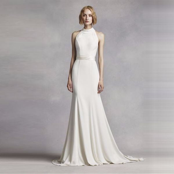 elegant simple high neck halter wedding dress white mermaid back sweep train bridal gowns vw351263
elegant simple high neck halter wedding dress white mermaid back sweep train bridal gowns vw351263